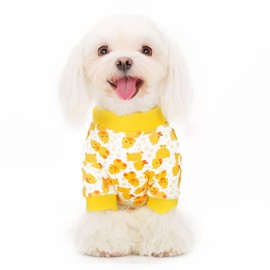 Paiaite Dog Pajamas Onesie: Comfortable Four-Legged Apparel for Small, Medium, & Large Dogs, Polyester Material for Comfort, Wrinkle Resistance, Moisture Wicking, Stretchiness Cartoon Duck S