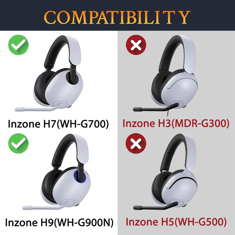 SOULWIT Cooling Gel Pads Earpads for Sony Inzone H7(WH-G700)/H9(WH-G900N) Headset