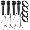 Package 4x Peavey PV7 Dynamic Cardiod Microphones With Cables +