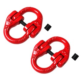 QFhuahang G80Alloy Steel Hammerlock Coupling Link Connecting Link , 1/4", Red Painted, 2645 lbs Working Load Limit, 2 Pack