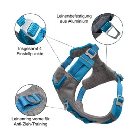 Kurgo Journey and Journey Air Dog Harness for Active Dogs, Padded Harness for Small, Medium, Large Dogs, Reflective Material, Anti-Pull D-Ring on Chest and Back