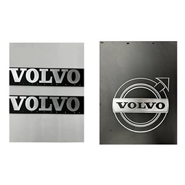 Semi Truck Compatible with Volvo Silver Logo mud Flaps 2 for The Back 24X30 and 2 for The Quater Fender Total 4 mud Flaps
