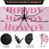 FFYHO Folding Inverted Umbrella Pink Poster Howdy Portable Windproof Umbrellas