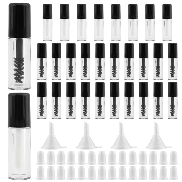 28 Pcs Empty Mascara Tubes with Eyelash Wand, Rubber Inserts