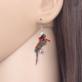 NEWEI Cute Macaw Parrot Bird Earrings for Women Girls Ladies Acrylic Animals Jewellery Gifts Charms, Acrylic
