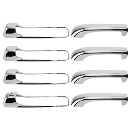 CARBBIA 4Pcs Exterior Chrome Door Handle Cover ABS Compatible with Dodge Ram 1500 2500 3500 2009-2018 Compatible with Jeep Grand Cherokee 2005-2010 Compatible with Jeep Commander 2006-2010, Silver