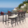 Outdoor Bar Table Patio Counter Height Table 45" Long Wicker