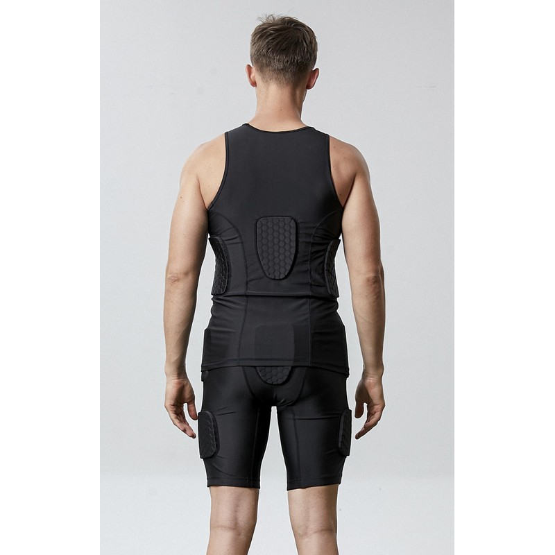 Topeter Padded Sports Vest Chest Rib Back Protection for Lacrosse