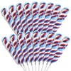 Sweetzo Red, White and Blue Twist Candy Lollipops, Bulk Individually