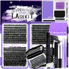 DIY Lash Extension Kit 840Pcs D Curl Individual Lash Clusters
