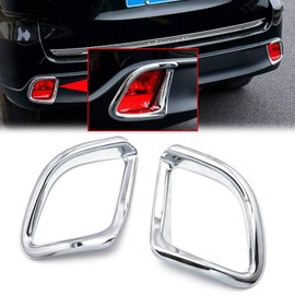 Xotic Tech Chrome Rear Bumper Reflector Fog Light Lamp Frame Bezel Molding Cover Trims Compatible with Toyota Highlander 2014-2019(NOT FIT Limited Version)