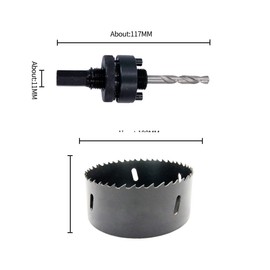 4.25inch Hole Saw LAIWEI Bi-Metal Hole Saw 108mm with Heavy Duty Mandrel, HSS 4-1/4"Hole Cutter for Metal Pipe, Wood, Sheet Metal, etc. 2 locking pins make the tool stronger and drilling easier