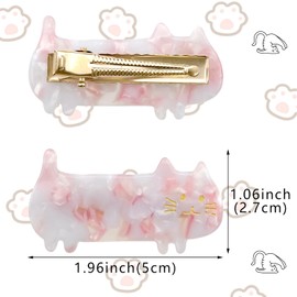 12 Pack Cat Hair Clips for Girls Thin Hair Cute Small Duckbill Clip Barrettes Birthday Party Hairpins Fashion Cat Hair Styling Accessories for Women Girls (6 Styles)