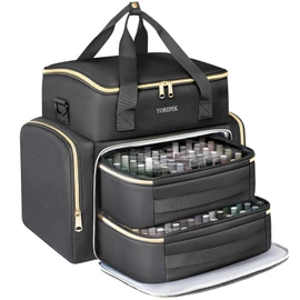 YOREPEK Extra Large Nail Polish Organizer Case Holds 96 to 100+ Bottles (15ml/0.5 fl.oz) UV lamp, Gel Polish Travel Case Bag with 2 Removable Pouches Fits Nail Suppiles, Manicurist Nail Tech Gifts