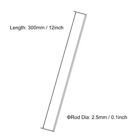 VictorsHome 2.5mm x 300mm 304 Stainless Steel Round Rod, Metal Solid Shaft Rods Lathe Bar Stock for DIY Crafts Model Car Helicopter Airplane 10pcs