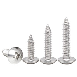 BACSHBY Pack of 20 M5 x 25 mm Self-Tapping Wood Screws Stainless Steel Screws Phillips Round Head Tapping Screws Silver Furniture Machine Screws