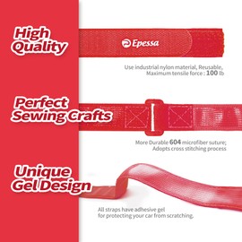 Epessa Bike Rack Strap Bike Wheel Stabilizer Straps, Bike Strap with Stonger Gel Grip, Adjustable Bicycle Wheel Strap, Bike Tie Down Straps, Bike Straps for Rack(2xRed 30")