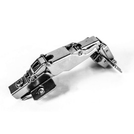 Berta 2-Pack 165 Degree Hinges Frameless Cabinet Doors Hinges Concealed Hydraulic Adjustable Mounting Hinges Soft Closing Nickel-Plated Steel Buffer Dampers for Wardrobe,1 Pair (Full Overlay)