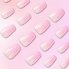 24pcs Gradient Pink Nails - Medium Length False Nails with
