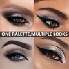 Smoky Grey Eyeshadow Palette Silver Glitter Cool-Toned Eye Makeup