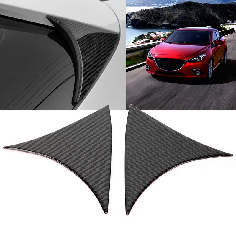 EVGATSAUTO Rear Window Side Wing Cover, Pack of 2 Carbon