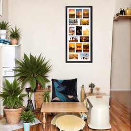 MEBRUDY 4x6 Collage Picture Frames with 15 Openings, 2 Pack Black Multi Photo Frames Display 4 x 6 Pictures with Mat for Wall Mounting, Irregularly Style