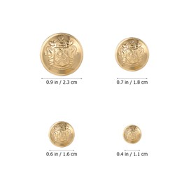 NUOBESTY 40pcs Metal Blazer Buttons Golden Button Vintage Antique Buttons Round Button Set for Clothes Decors