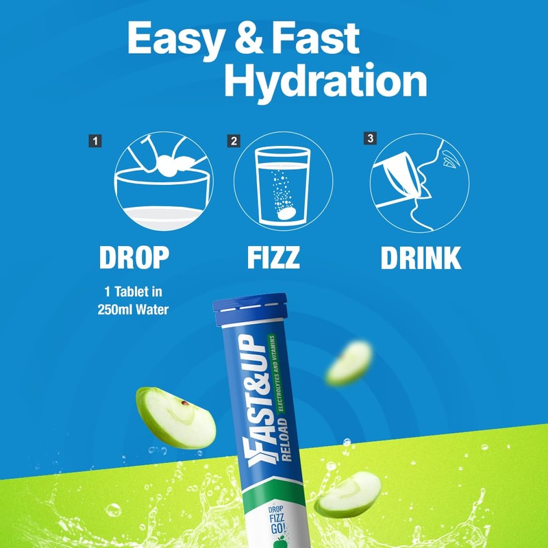 Fast&Up Reload –Apple Flavour – 80 Effervescent Tablets – Instant