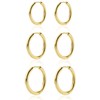 ABILITH 3 Pairs Small Huggie Hoop Gold Earring for Women