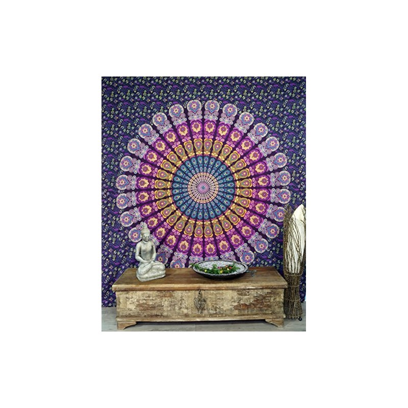 Guru Shop, Indian Mandala Cloth, Towel, Bedspread, Mandala Print, Cotton,