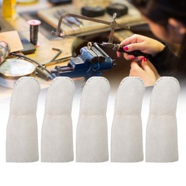 Finger Guard, Pack of 5 PU Leather Finger Cots Thumb Protection Finger Sleeves Finger Bandages Finger Cots Sleeves Waterproof Fingertip Protection for Finger Arthritis Cracking Sewing DIY Craft