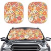Drydeepin 70S 80S Hippie Groovy Flower Pattern Car Windshield Sun