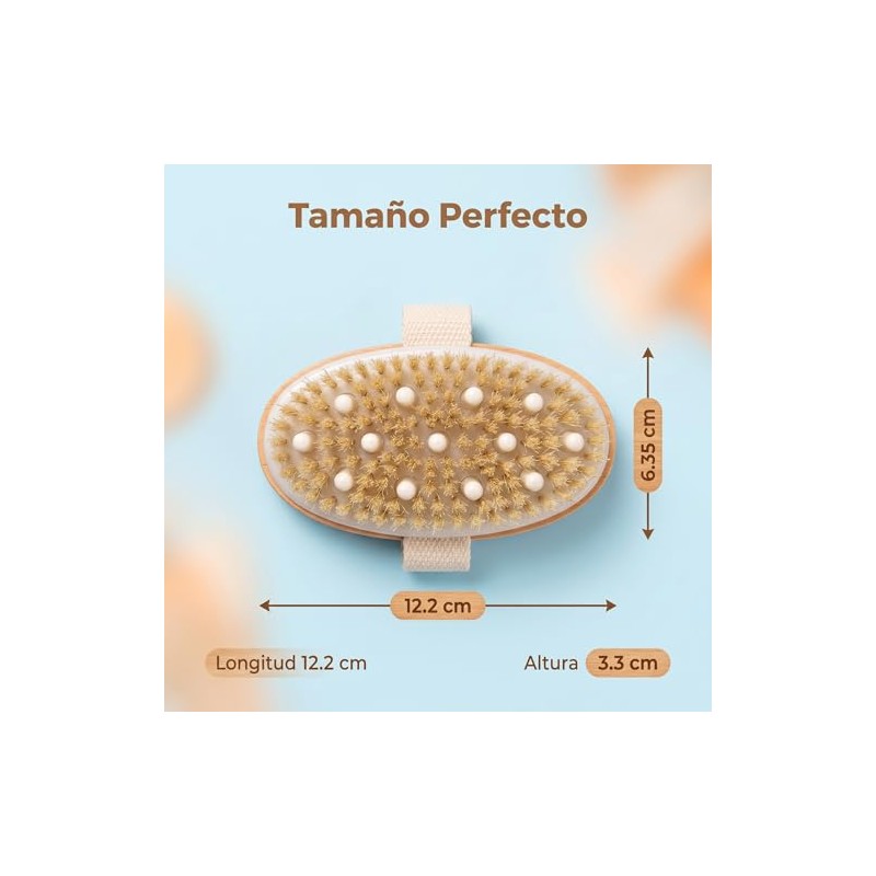 Lumina Cepillo Corporal Exfoliante de Madera con Cerdas Naturales,cepillo