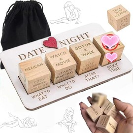 XuanLL Wooden Date Night Dice, Creative and Fun Couple's Present, Romantic Dice Set, Perfect for Valentine's Day, Anniversaries and Special Occasions