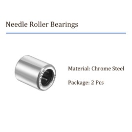 Kozelo 2pcs HF0612 Needle Roller Bearings - [6mm x 10mm x 12mm] One Way Clutch Bearing for Transmission Use, Chrome Steel Rollers