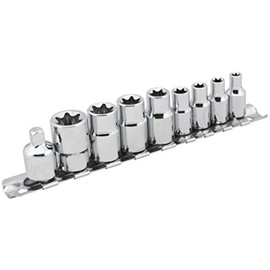 Wilmar W1338 Chrome Vanadium External Star Socket Set, 9 Piece