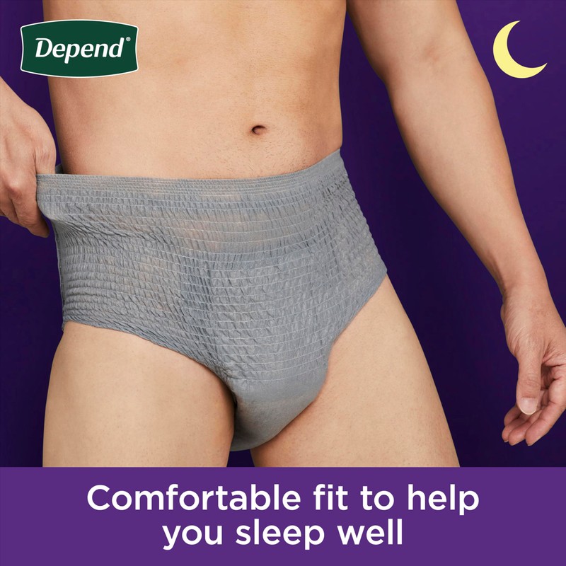 Depend Night Defense Adult Diapers, Incontinence Underwear for Men, Disposable,