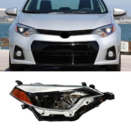 Headlight Assembly Compatible With 2014 2015 2016 Toyota Corolla Base/CE/C/LE Eco/LE/L/S Plus/S/Sedan 4-Door LED Headlamp Reflector Replacement for Right Passenger Side
