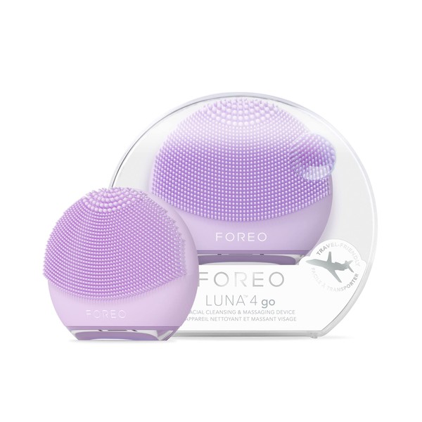 FOREO Luna 4 go Facial Cleansing Brush & Firming Face Massager - Premium Face Brush - Enhances Absorption of Skin Care Products - Simple Face Care Travel Accessories - All Skin Types - Lavender