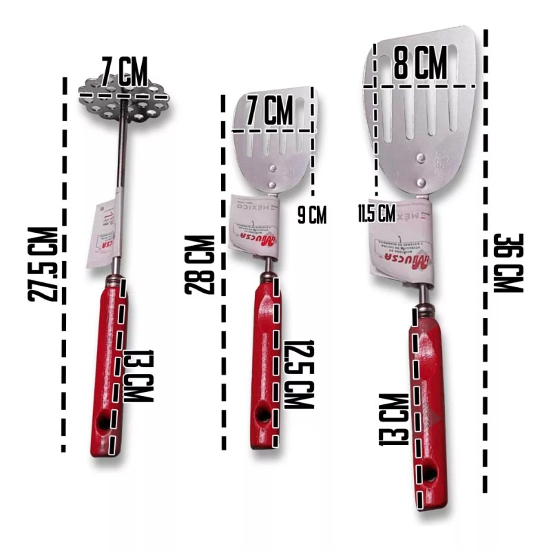 mdj Utensilios De Cocina Volteador Y Machacador 3 Pzs