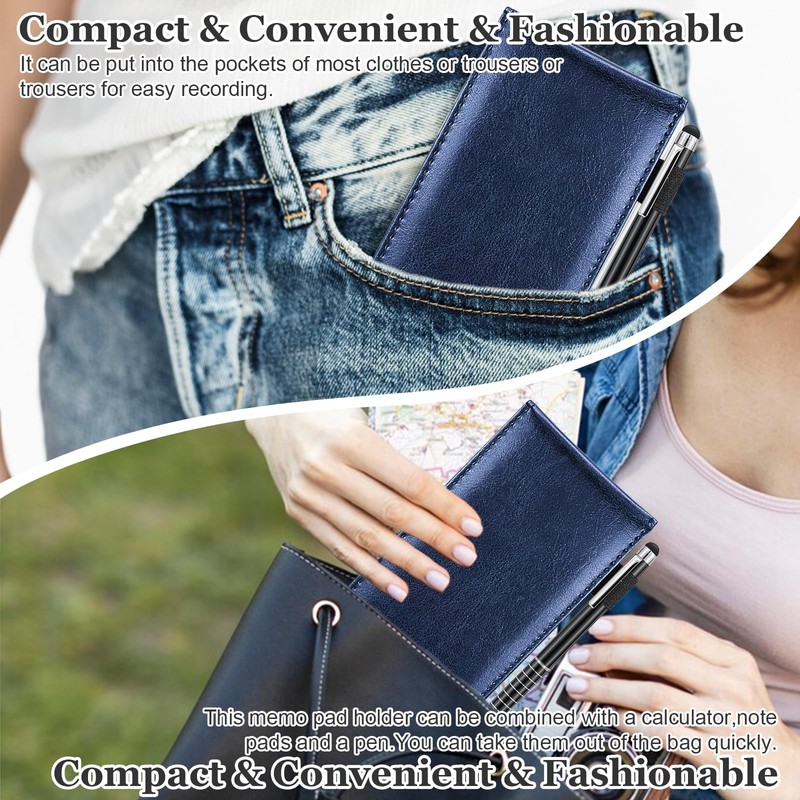 Elezeal Soft Leather A7 Notebook Pocket Refill Notepad Holder Set,