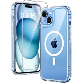 TAURI Funda para iPhone 15 6.1 Pulgadas con Mica - Transparente