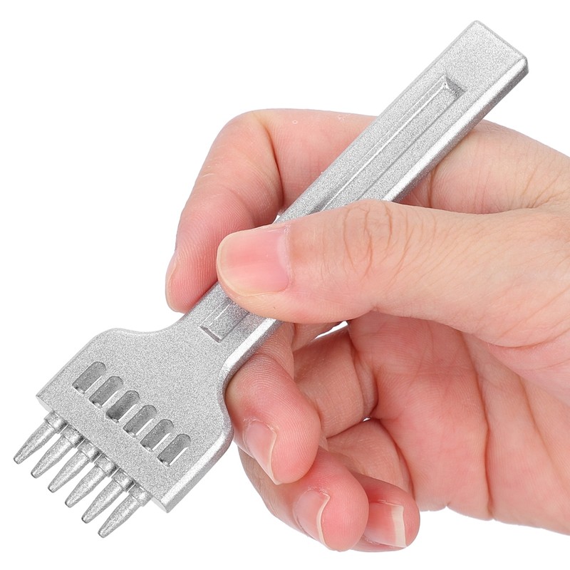 6Pcs Prong Chisel Round Hole DIY Leather Punch Tool HighCarbon