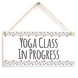 meijiafei Yoga Class in Progress - Placa Funcional para Colgar en el hogar, Yoga, Profesor, 10 x 5 Pulgadas