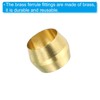 TA-VIGOR 1/4" Tube OD Brass Compression Sleeves Ferrules, 50PCS Brass