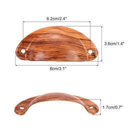 sourcing map 8pcs Vintage Drawer Handle Metal Cup Drawer Pulls Knobs with Screws for Kitchen Cupboards Furniture Wardrobe, Wood Grain Color