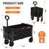 SYOCYO Collapsible Wagon Cart 220lbs Beach Foldable Wagon Lightweight &