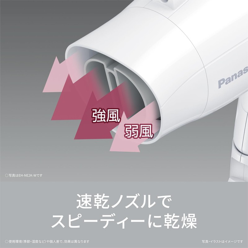 Panasonic EH-NE2K-W Dryer, Ionity, Quick Drying, Compact, White