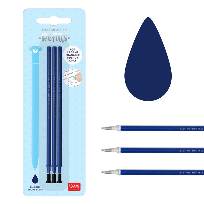 Shark Shark Erasable Gel Pen Blue Ink + Kit 3