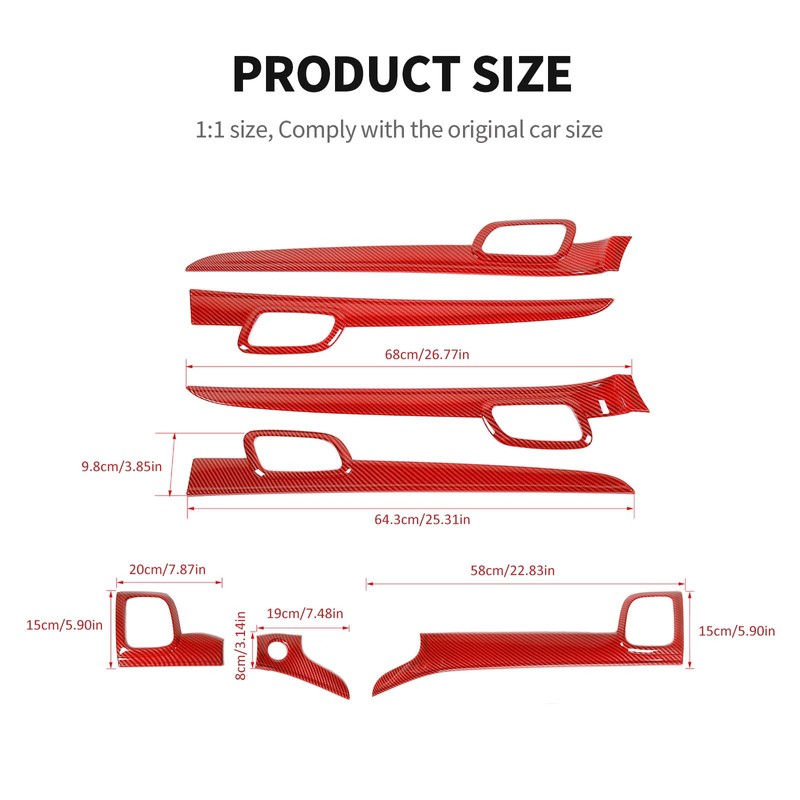 JeCar Dashboard Panel Trim & Inner Door Handle Cover Interior